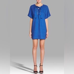 Mara Hoffman Blue Lace-Up Dress